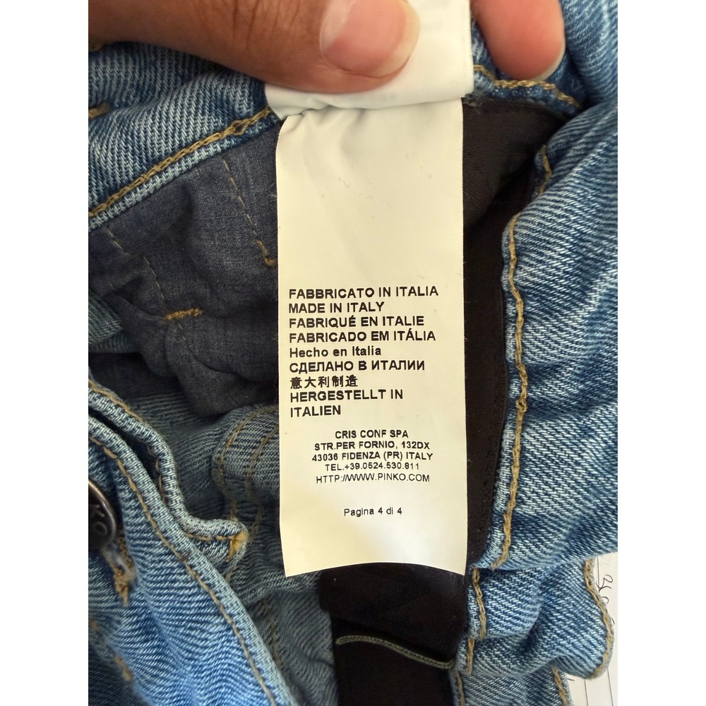 Pinko Flexi Maddie 5 Mom Denim Vintage Jeans Blue Paperbag Waist Size 29 Y2K - Picture 10 of 10